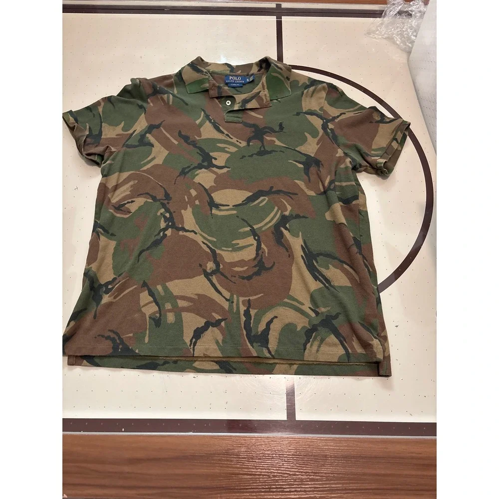 1279 Polo Ralph Lauren Mens XL Classic Fit Camo Cotton Short Sleeve Polo Shirt